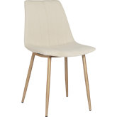 Drew Dining Chair in Linen Fabric & Gold Steel (Set of 2)